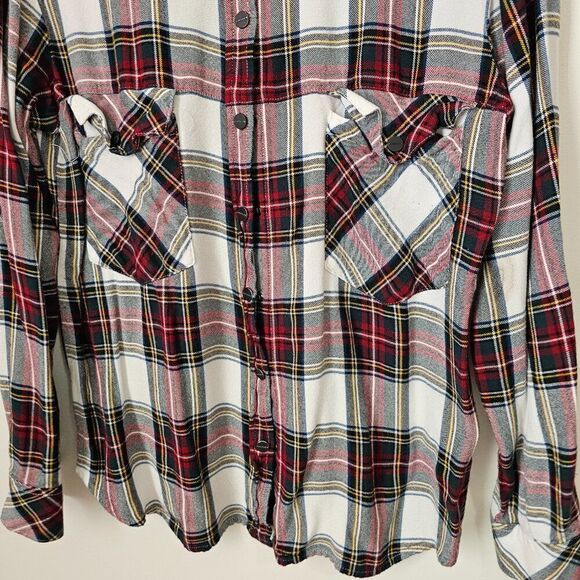 EUC SANCTUARY PLAID SUPER SOFT BOYFRIEND SHIRT SIZE LARGE - Picture 7 of 11